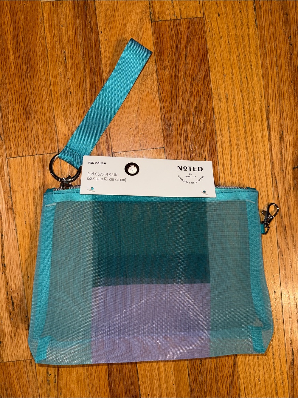 Colorblock Mesh Wristlet Pouch
